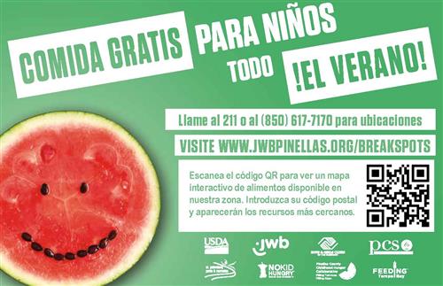 Comida Gratis Para Ninos! Llame al 211 para ubicaciones.